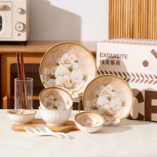 CERAMICS|山茶花轻奢餐具十件套	